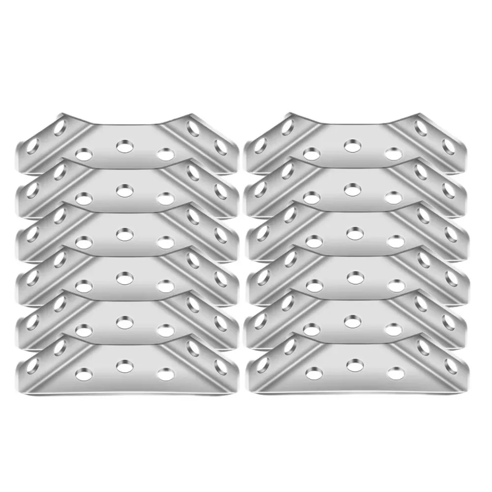 100Pc-12Pc Rvs Hoekbeugel Universele Meubels Haakse Vaste Beugel Kast Trapeziumvormige Laag Board Connector