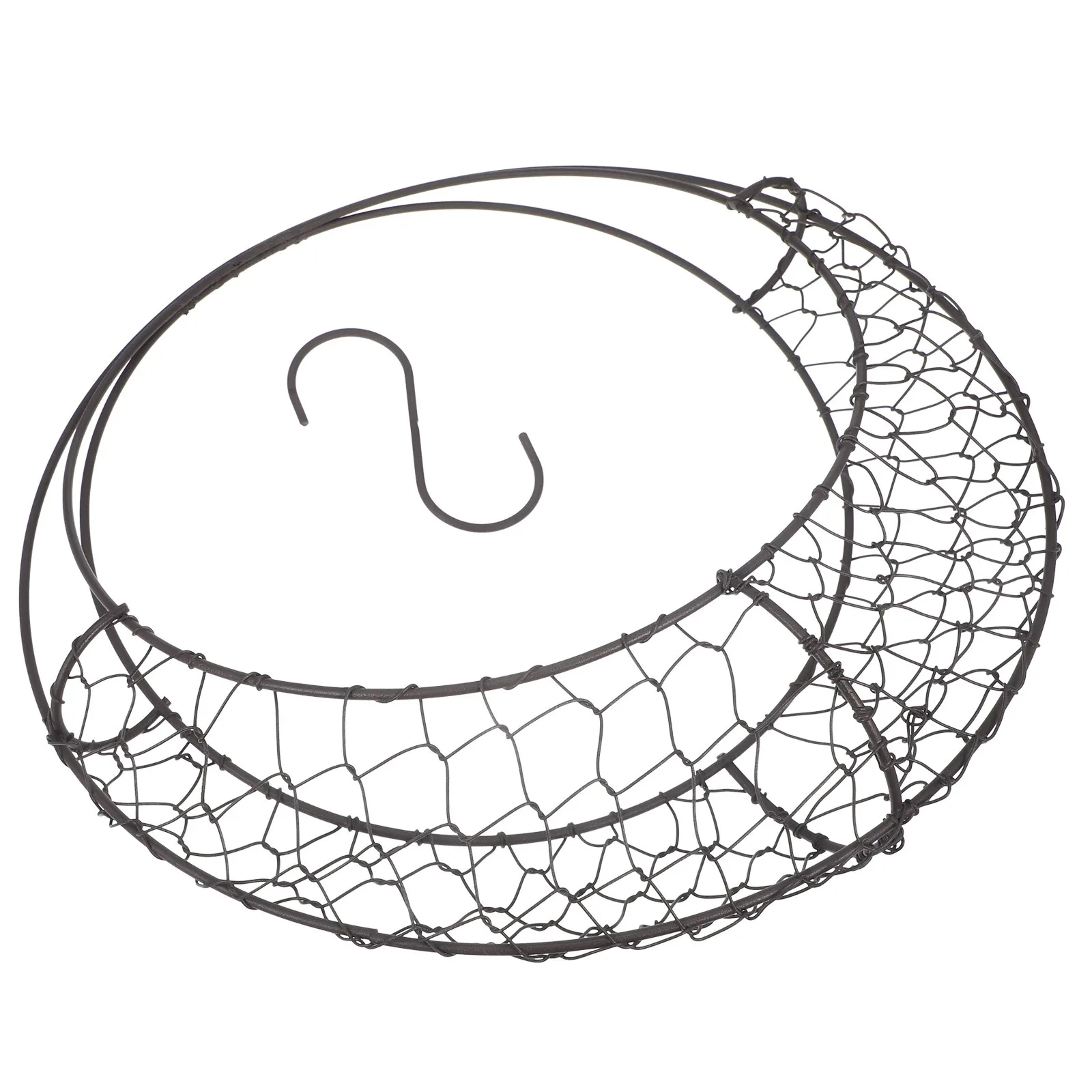 

Moon Shape Iron Wire Wreath 11"X2.3" Metal Basket S Shape Hanging Succulent Planter For Indoor Outdoor Garden Decor Wreath