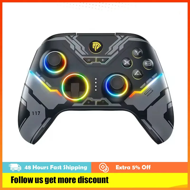 X15 Wireless Gamepad, Bluetooth Gaming Controller Compatible with PC/Phone/Nintendo Switch, RGB Light, Hall Effect