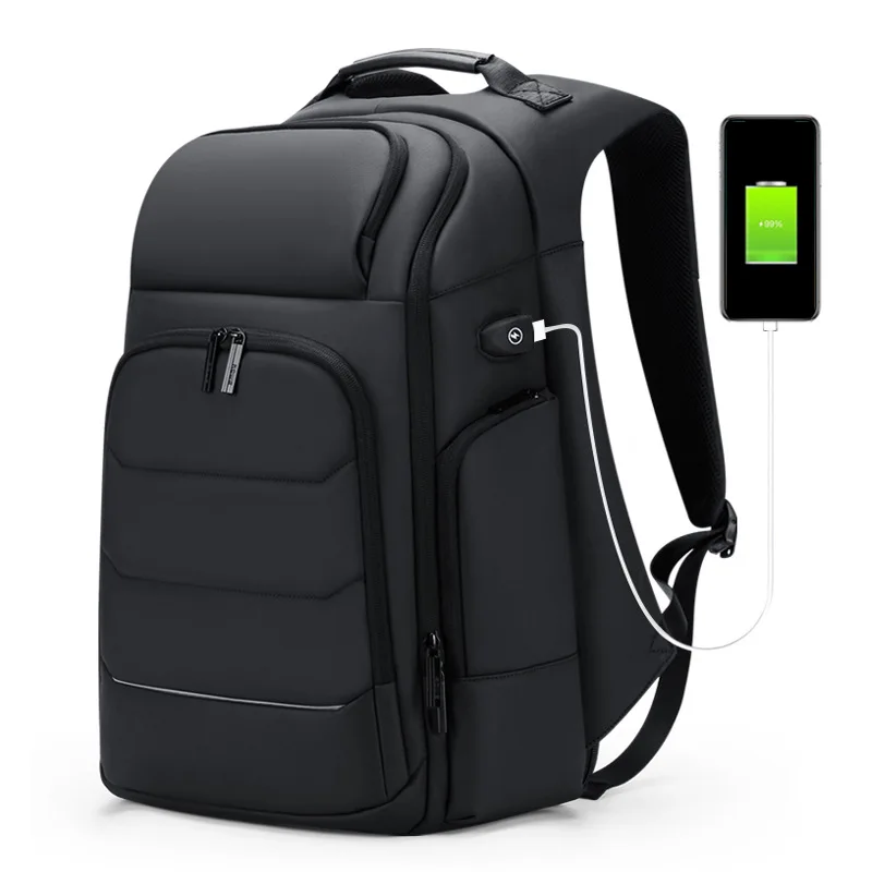 

Waterproof Backpacks USB Charging School Bag Anti-theft Men Fit 15.6 Inch Laptop 17inch High Capacity Travel Backpack