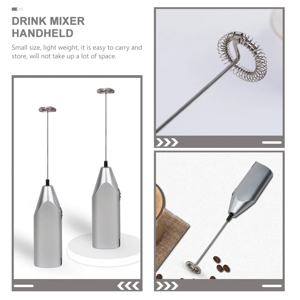 

2pcs Electric Egg Mixer Handheld Stainless Steel Coffee Frother Portable Drink Blender Home Kitchen Tool Cream Butter Salad