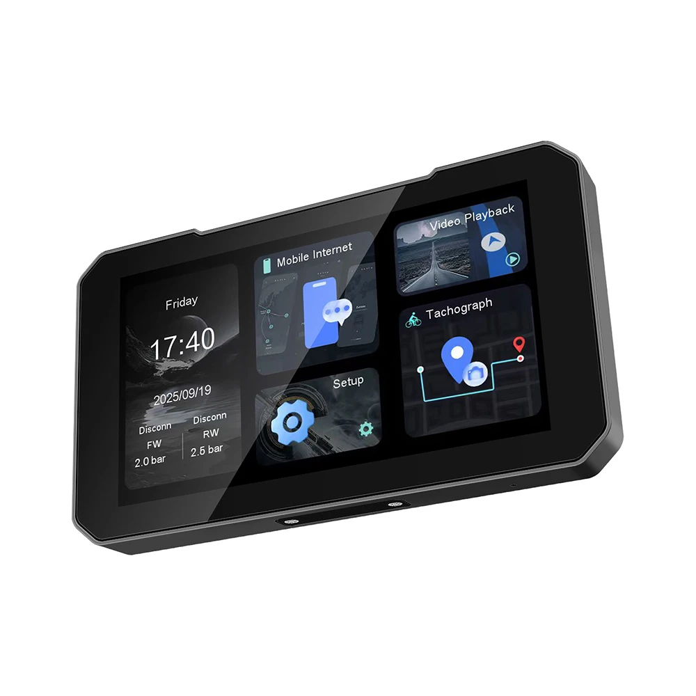 5 Inch Touch Screen Motorcycle CarPlay Screen Support Dual Camera Record with Wireless CarPlay and Android Auto