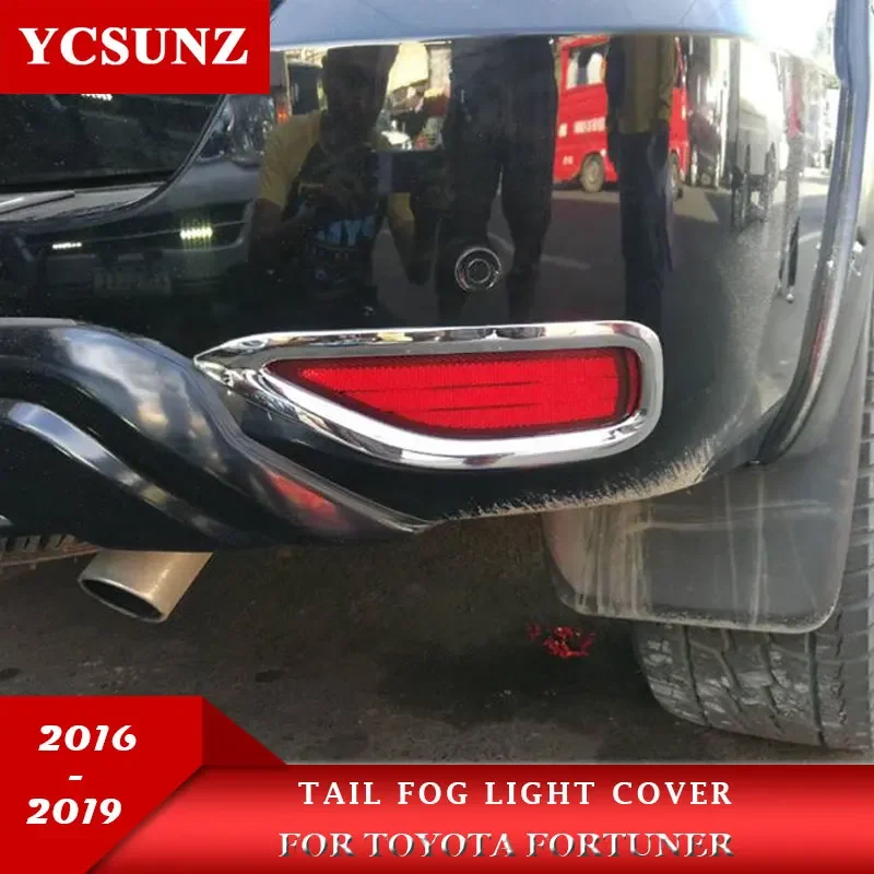 

Chrome Rear Fog light Cover Trim For Toyota Hilux Fortuner SW4 2016 2017 2018 2019 Car Accessories