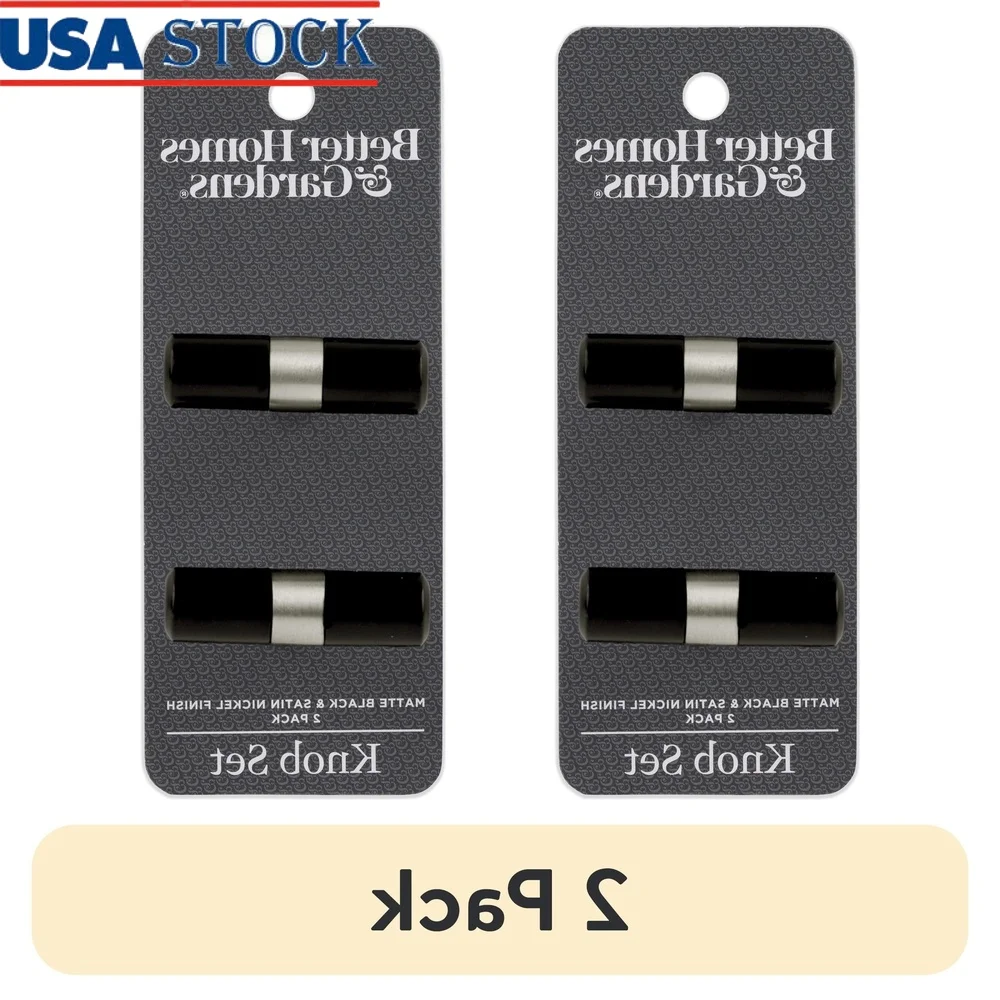 

2 Pack Matte Black Satin Nickel Cabinet T-Knobs Easy Installation Mounting Hardware Included Modern Furniture Upgrade 4oz