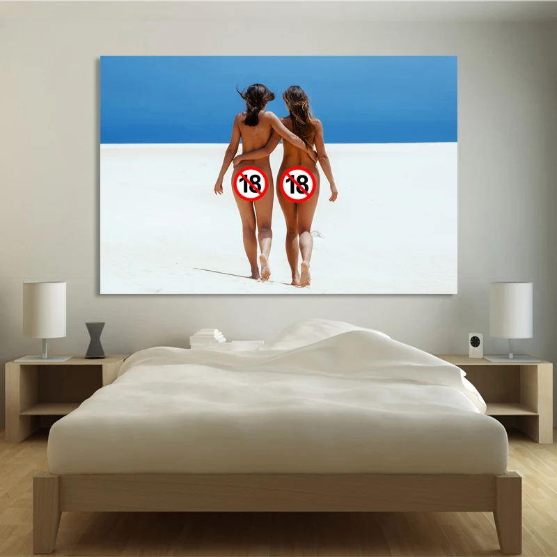 Sexy Girls Big Ass Beach Nudes Paintings Aldult Erotic Pornstar Posters Wall Art Picture Canvas Prints Home Room Decorations