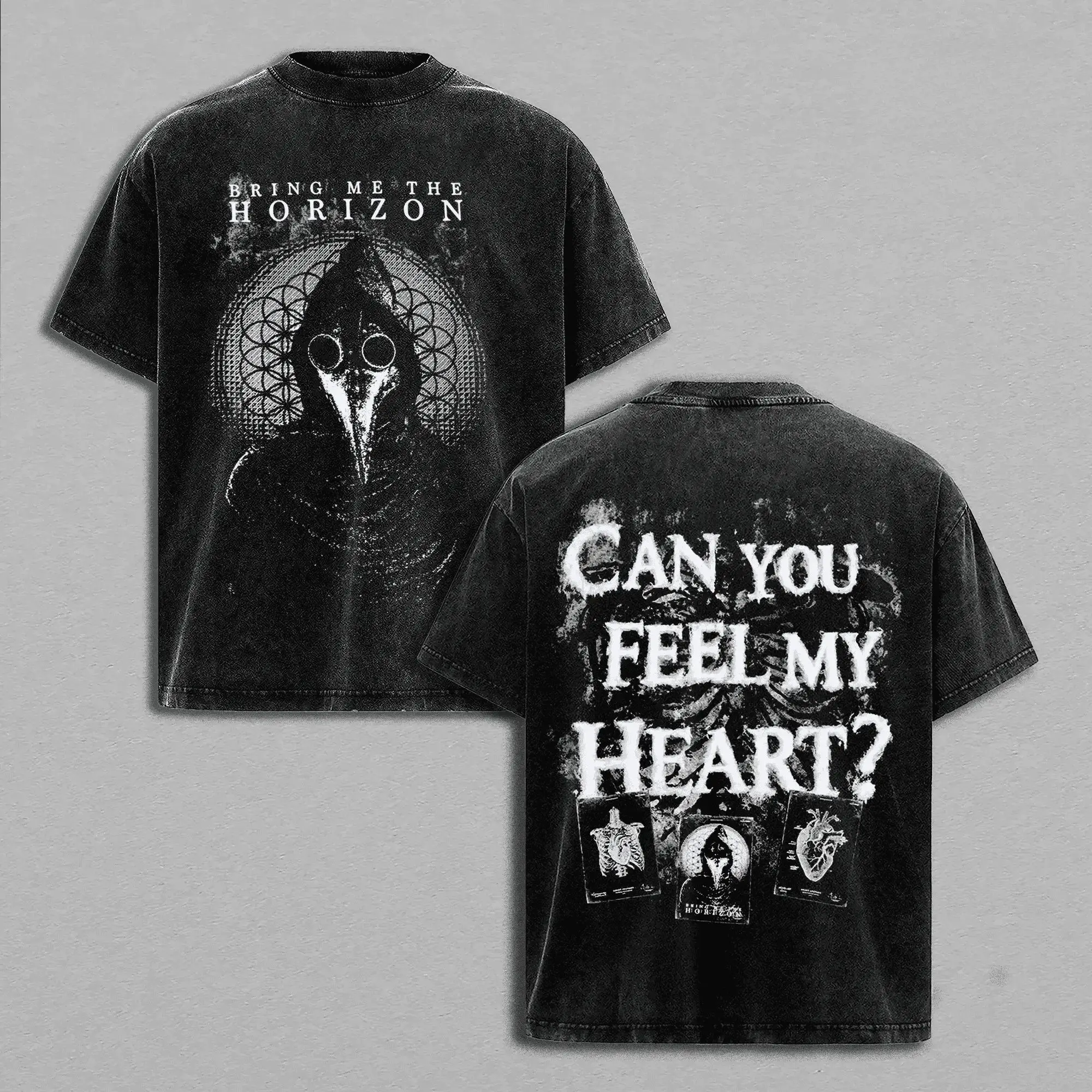Rock-Punk-Kleidung BMTH Vintage Washed T-Shirt 2026 Bring Me The Horizon Tour T-Shirt Sommer Casual Baumwolle Kurzarm Unisex – Detail 3