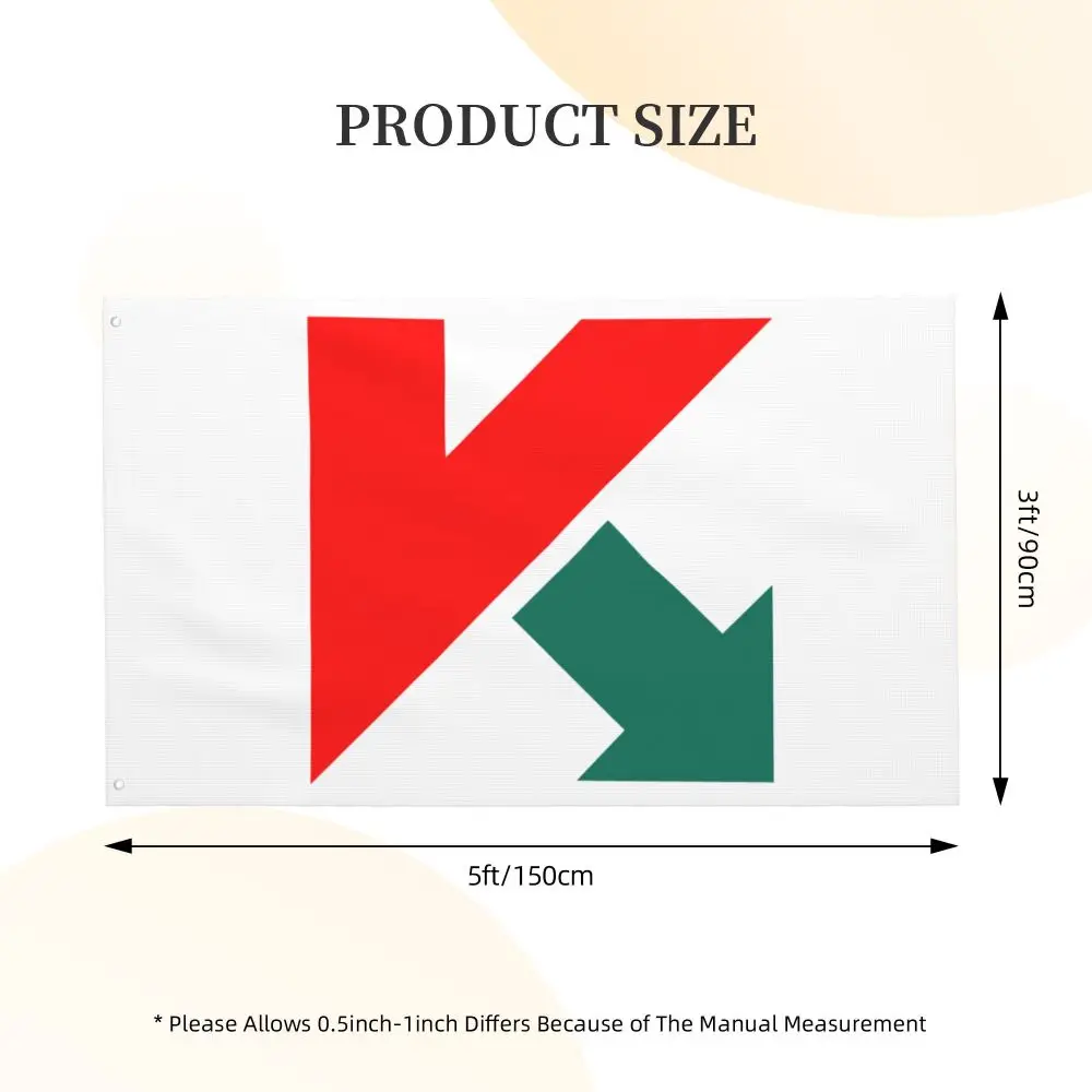 جديد Kaspersky مزدوج الوجهين راية نسيم العلم حديقة العلم الزخرفية العلم حزب راية 3x5FT (90x150 سنتيمتر)