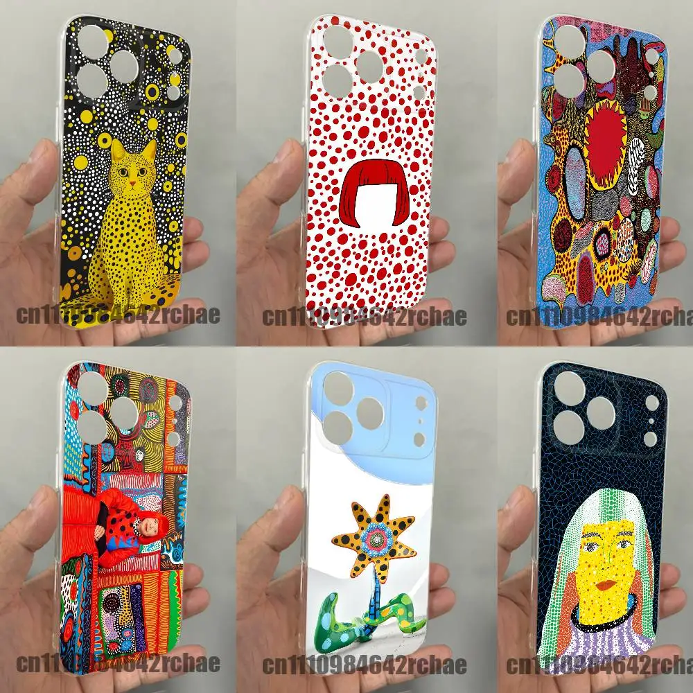 

For Y-Yayoi Art K-Kusama DIY Phone Case iPhone 12,16,11,13,15,17,14,Air,Mini,Plus,Pro,Max,E Clear Silicone Cover