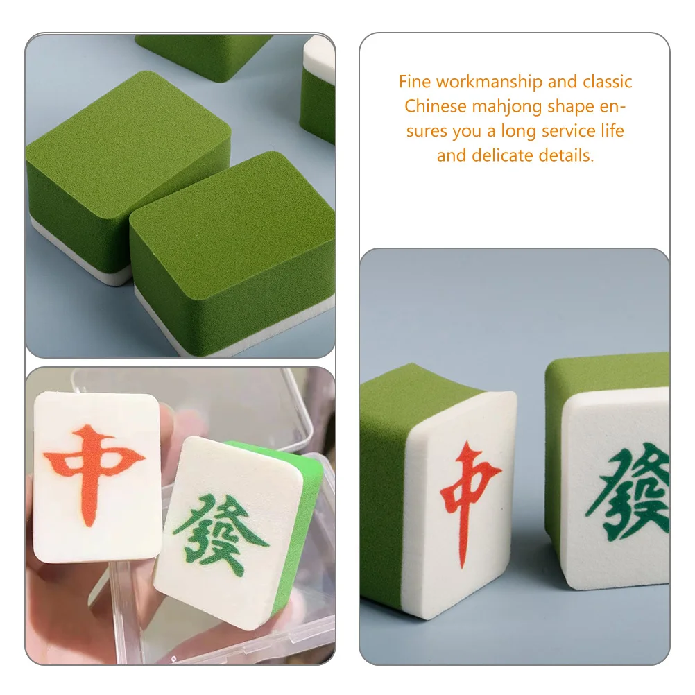 

4pcs Makeup Puff Beauty Sponge Mahjong Shape Hydrophilic Applicator For Foundation Loose Powder Concealer Liquid Cushion Tool