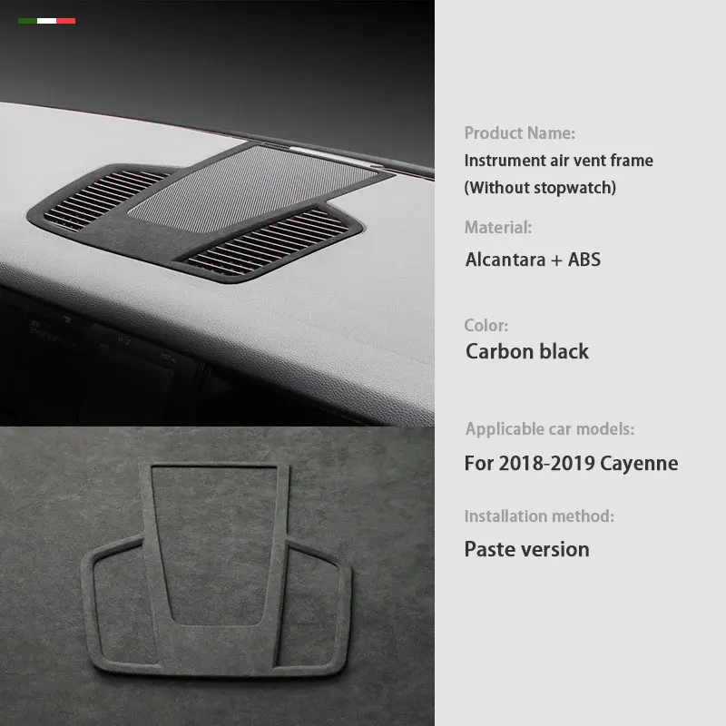 

Alcantara Suede Car Interior Instrument Air Outlet Frame Decoration Protective Frame Cover For Porsche Cayenne 2018 2019