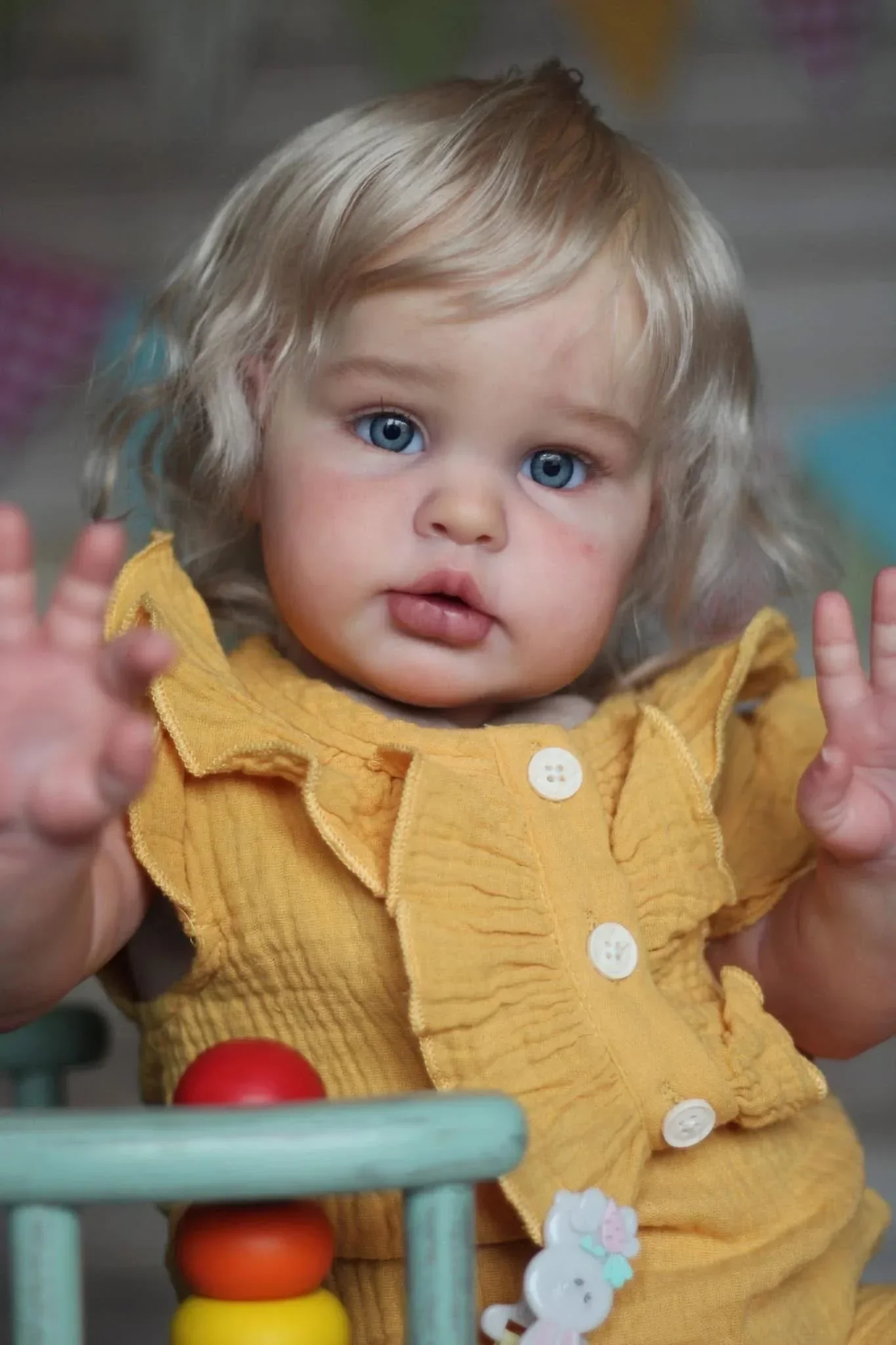 NPK 24''3D ผิว Art ตุ๊กตามือรากผมเหมือนจริง Reborn Ellie ตุ๊กตาเด็กทารกเด็กวัยหัดเดินทารกแรกเกิด Bebe ขาตั้ง Able Soft Touch