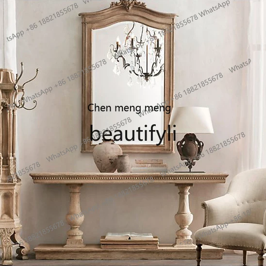 X Solid Wood Entryway Table Double Rail Entryway Table Hallway Offering Table Furniture