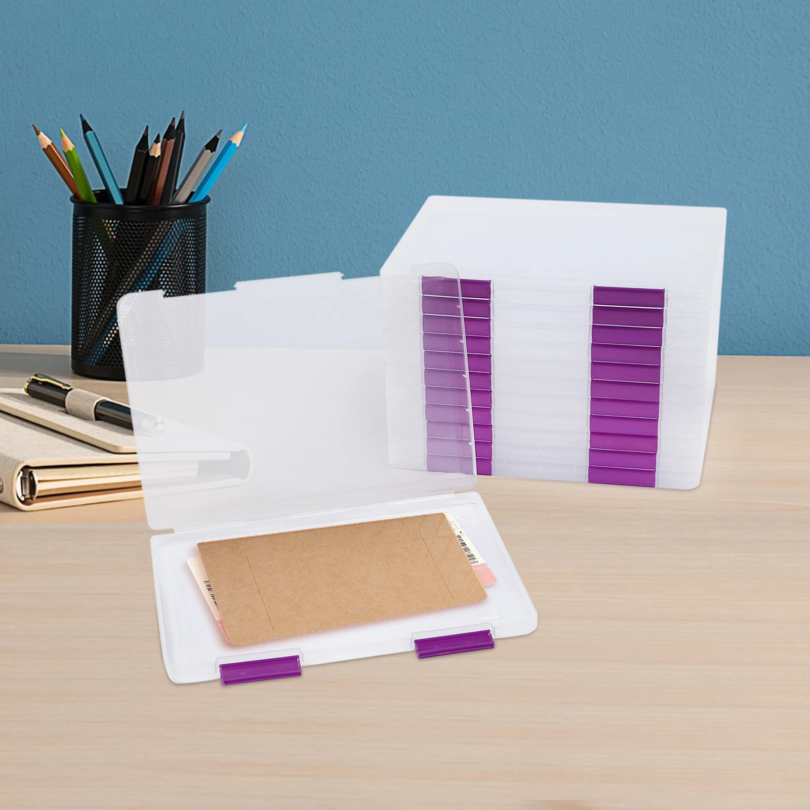 

12 PCS Plastic Document Storage Cases, Documents Magazines Holders with Internal Anti-slip for Study Rooms, Bedrooms, Kitchens