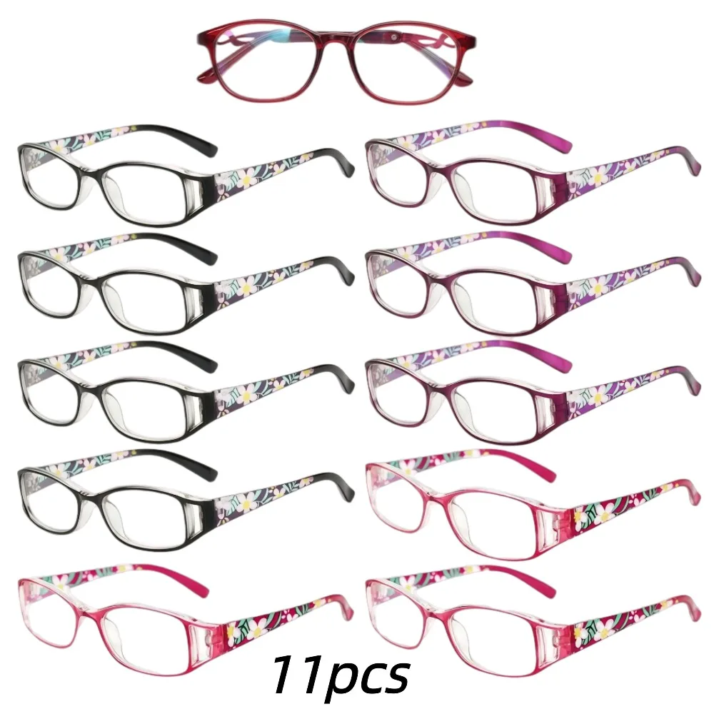 

Set of 11 Trendy Square Floral Glasses, Affordable Multi-Pair Set for Both Genders, Stylish Glasses Featuring High-Definition Lenses And Vibrant Frames, Perfect for Everyday Use, Work, And Leisure