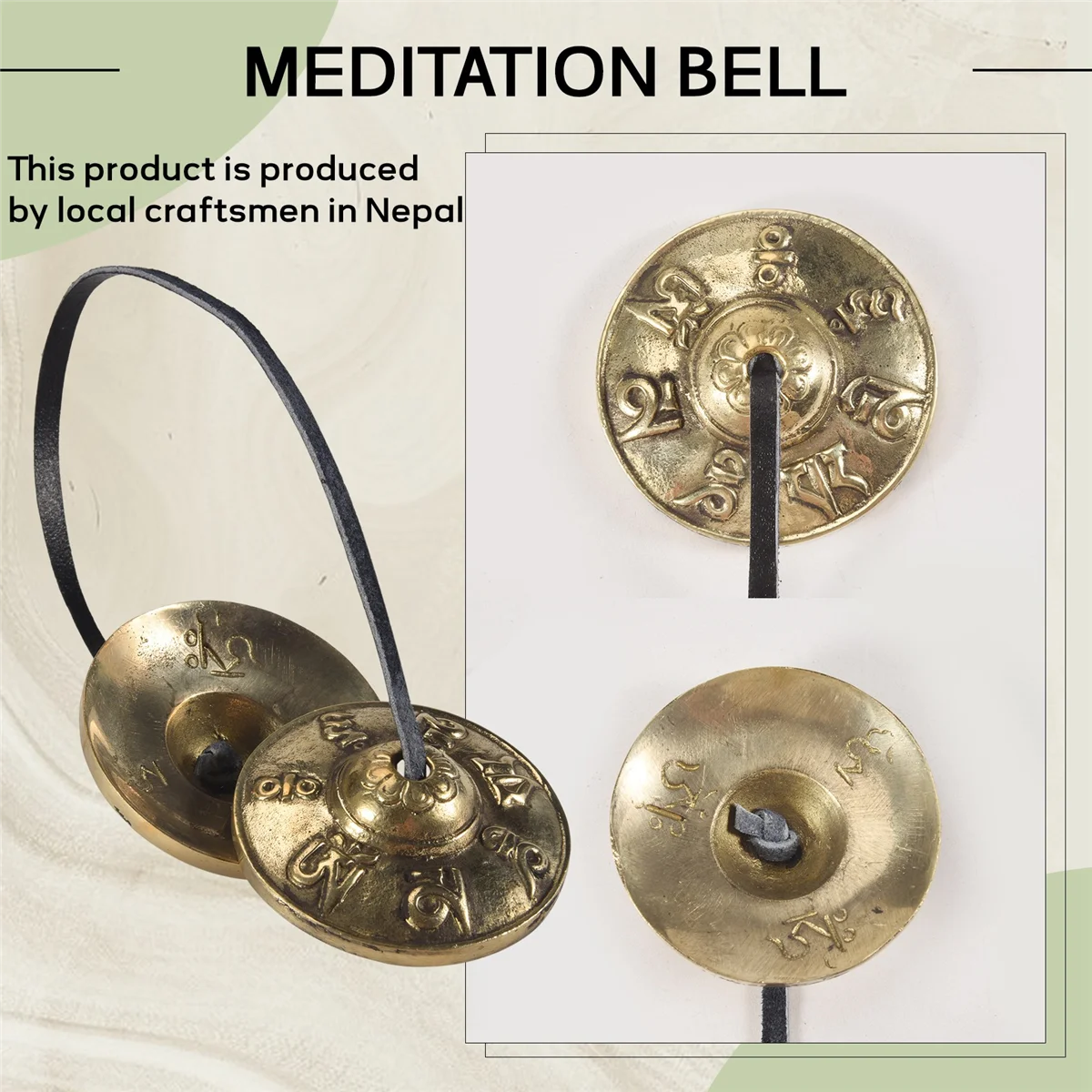 Lonceng Meditasi Simbal Tibet 6.5 Cm Lonceng Meditasi, Lonceng Yoga Meditasi untuk Instrumen Perkusi-ABJQ