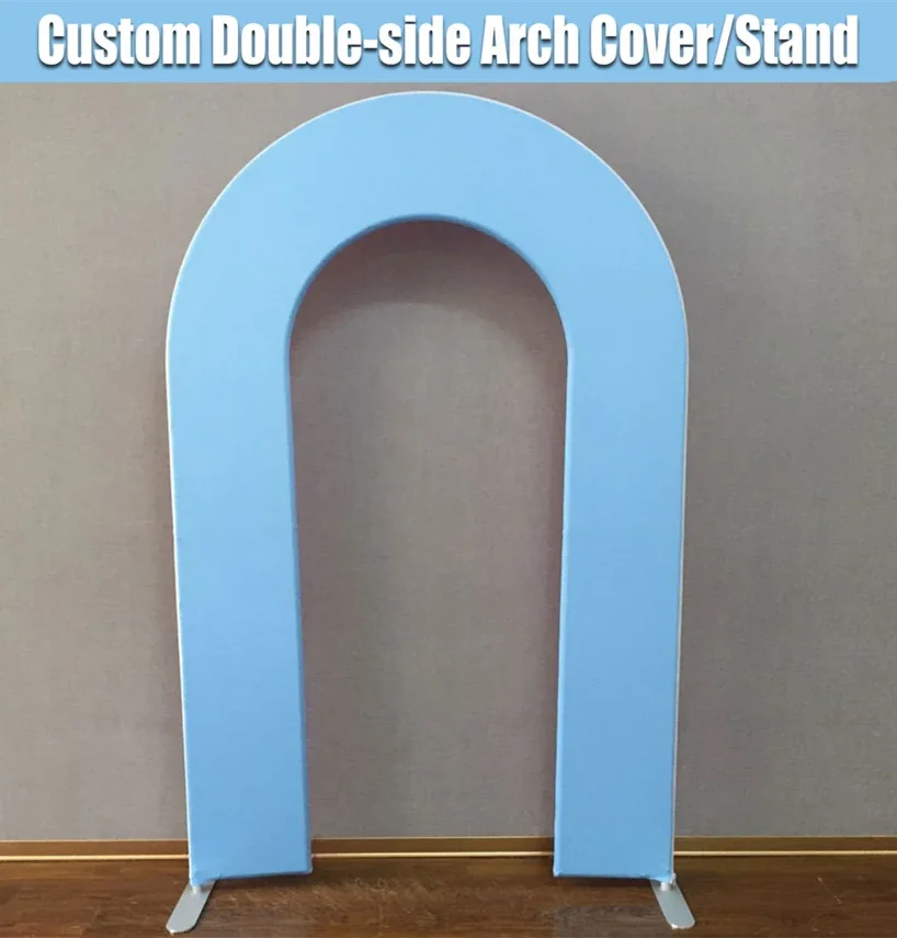 

Blue Open Arch Backdrop Cover Solid Color Kids Baby Shower Birthday Wedding Chiara Wall Panel Arched Metal Stand Frame