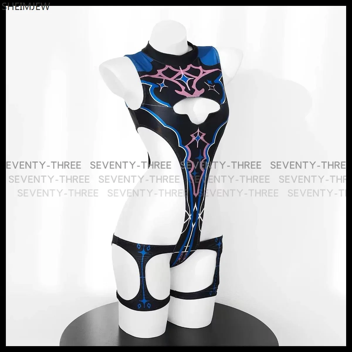 Sexy High Fork robot Cosplay Overall Badeanzug Cyber Punk mechanische Aushöhlung Sukumizu Kostüme Bade bekleidung Frauen Bodysuit