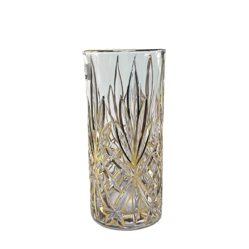 European light luxury drawing gold edge crystal glass household hot water cup