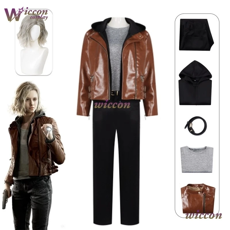 

Костюм для косплея Грейс Эшкрофт из игры Resident Evil 9, комплект: пальто, брюки, парик, для женщин, на Хэллоуин и карнавал