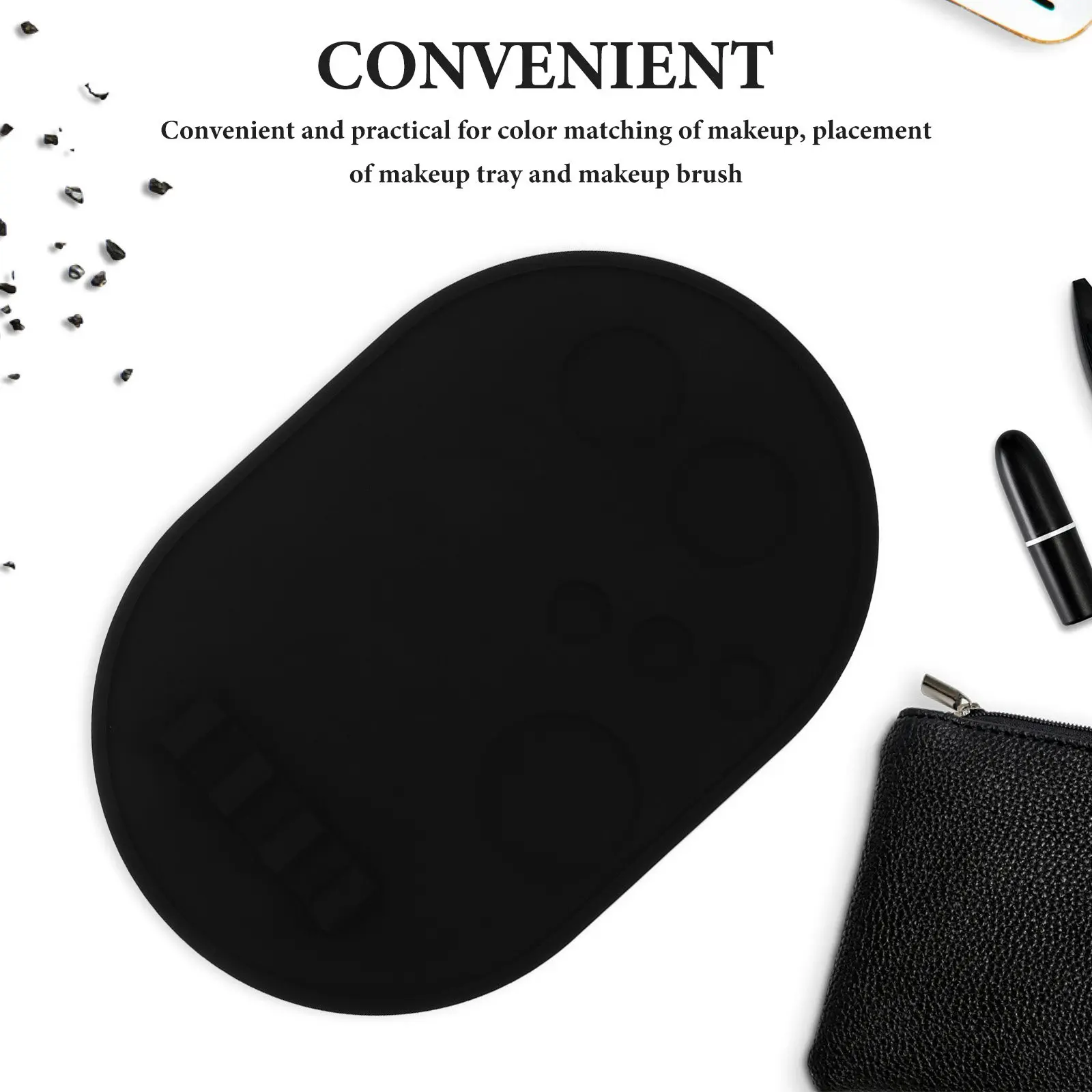Silicone Makeup Mixing Palette Tray for Foundation Eyeshadow Lipstick Nail Polish Blending Non-Slip Travel-Friendly Compact