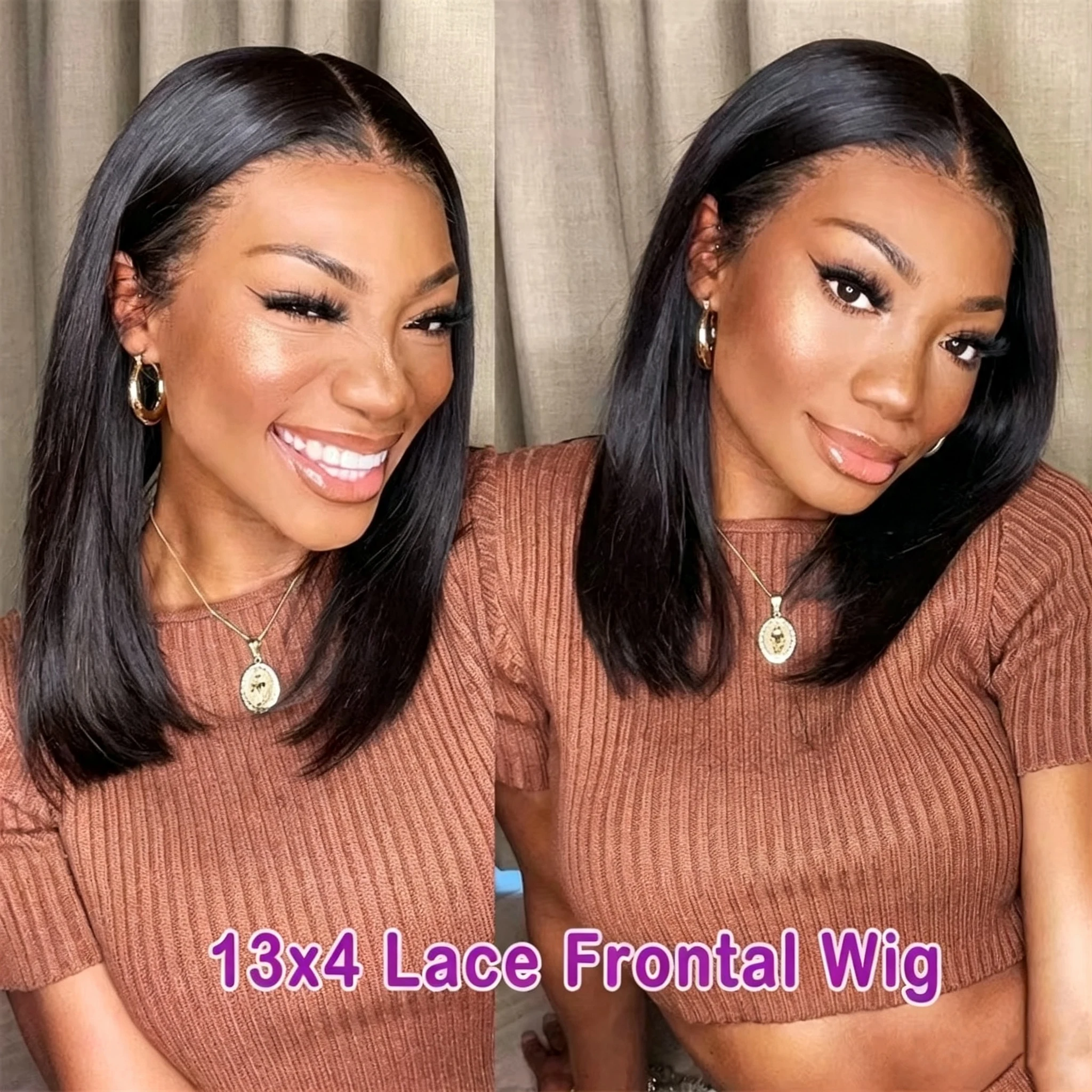 Gerader Bob-Perücke 13x4 Echth – Pre Parted 13X4 Lace Front Bob Wig Bewertung und Preis