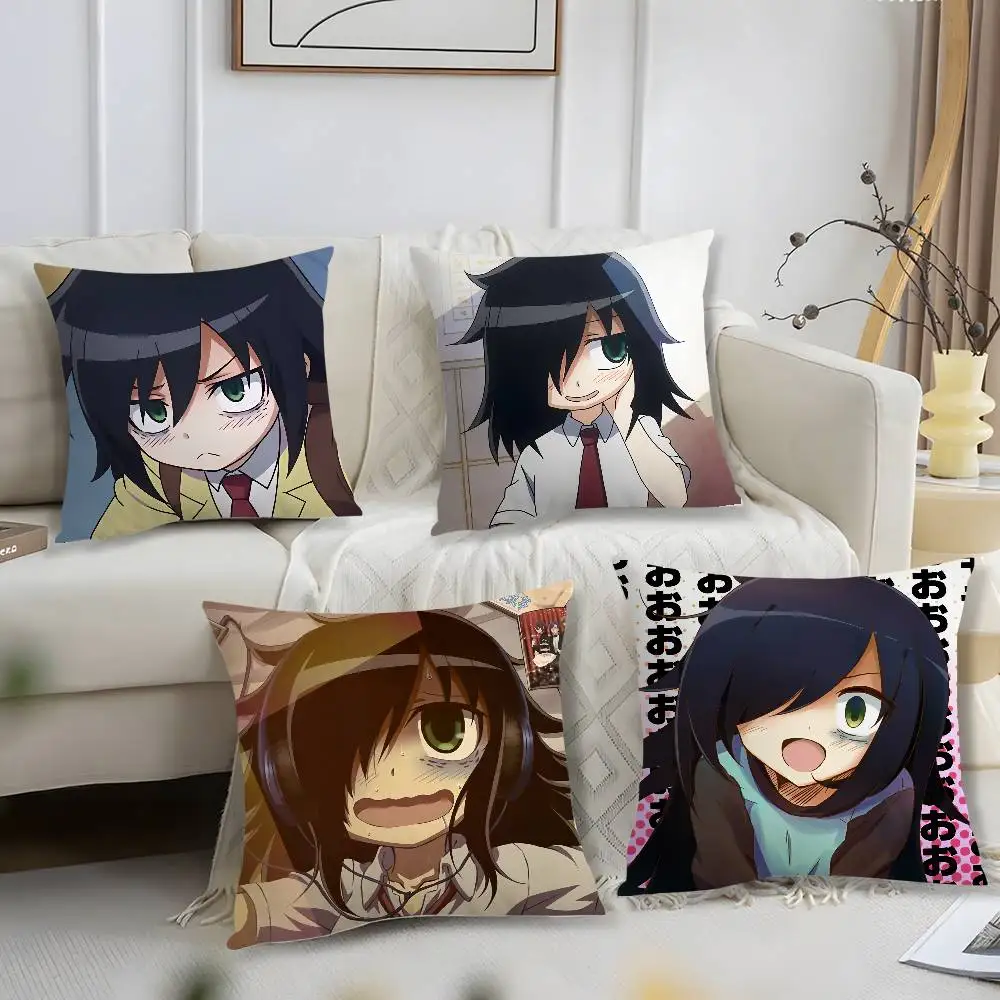 K-Kuroki T-Tomoko Kissenbezug, kurz, Plüschdruck, Kissenbezug, quadratisch, Dekokissenbezüge, Sofa, Heimdekoration