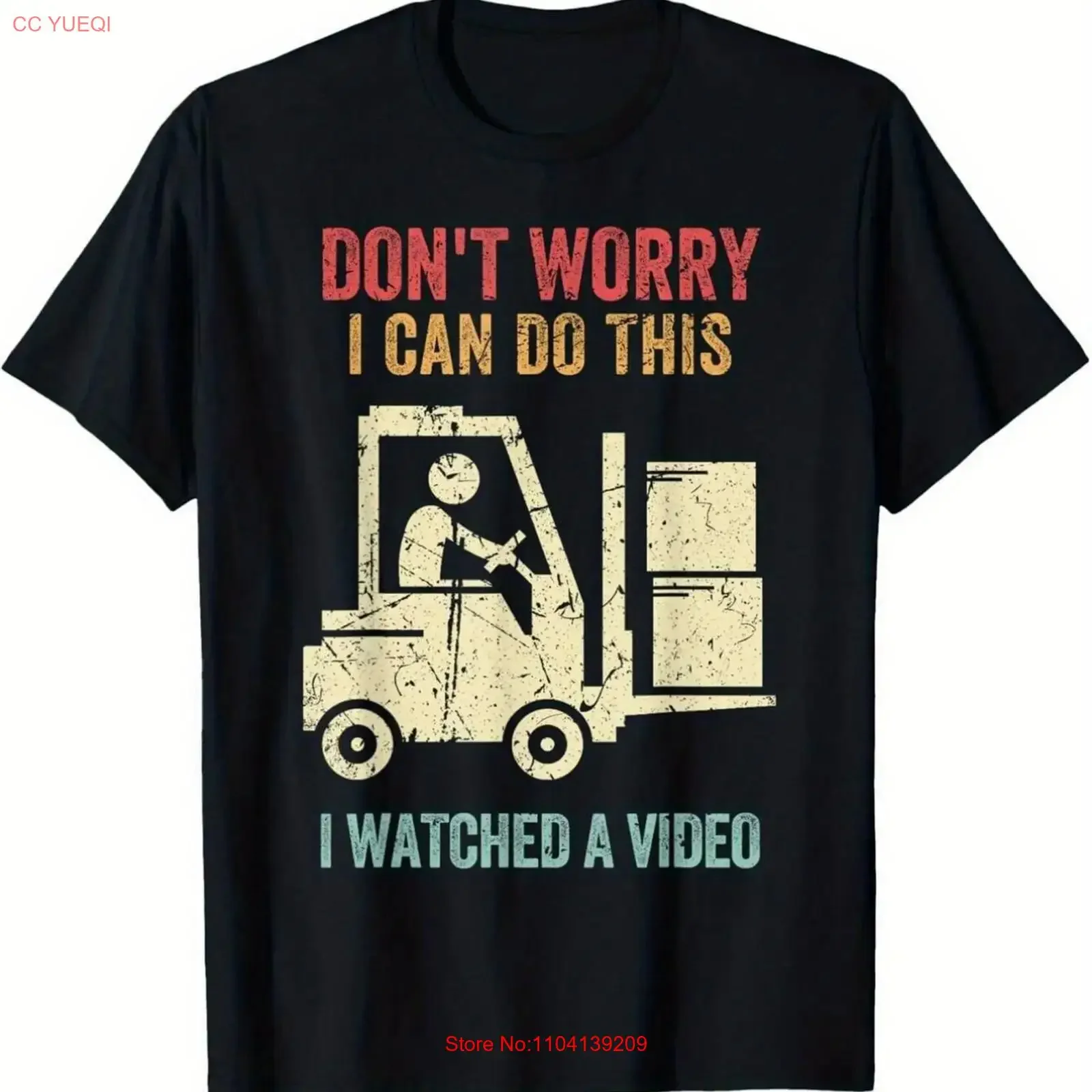 Men's Funny Don't Worry I Can Do This Forklift Driver T Shirt 1 vintage Washed Top For Everyday Wear Slightly designer clothes