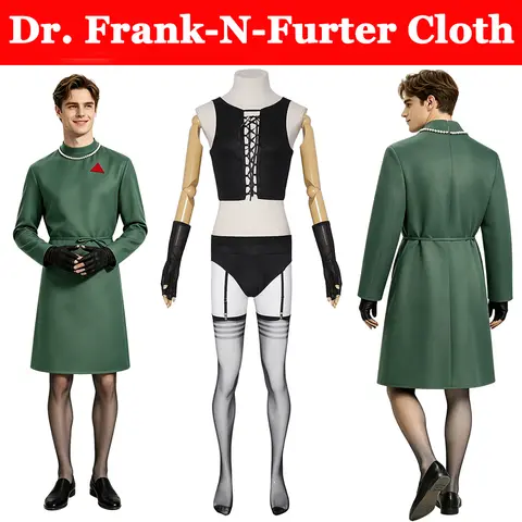 Dr. Frank-N-Furter Cosplay Fantasia Costume Disgusie Men Movie Rocky Horror Picture Show Roleplay Halloween Carnival Suit