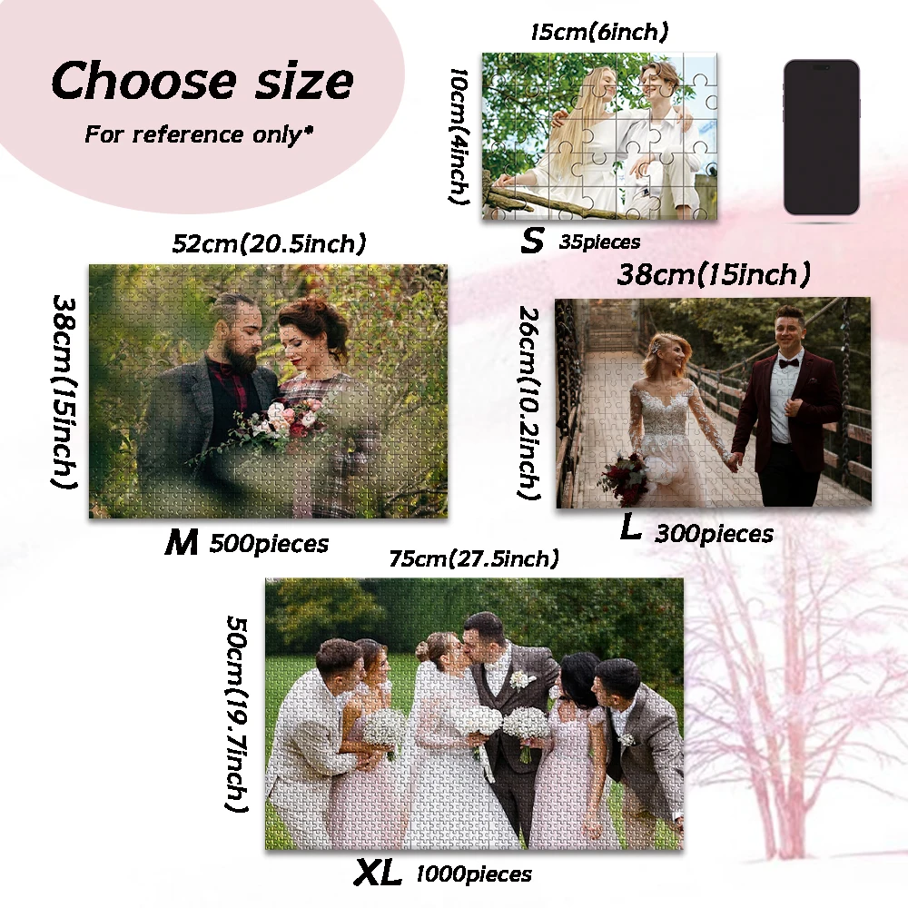 35/150/300/500/1000 قطعة صورة مخصصة marraige ألغاز مخصصة لتخفيف الضغط فسيفساء ألغاز مخصصة في صور هدية الحب