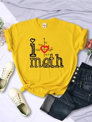 Fashion Logo I Love Math Printed Women Tshirts Casual Summer Sport Tee Clothing Creativity All-math Short Sleeve Female Tops