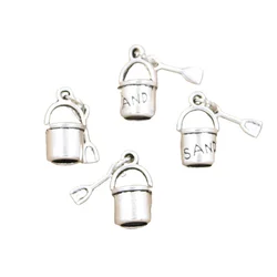 12pcs Charms Shover And Pail Beach Sand 15x8mm Antique Making Pendant fit,Vintage Tibetan Silver color,DIY Handmade Jewelry