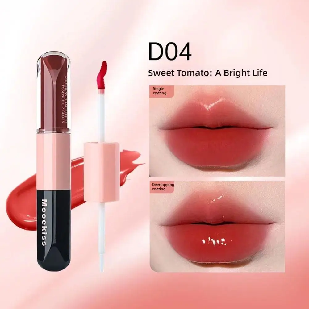 Mooekiss Double Headed Lip Gloss Lip Glaze Mirror Water Matte Gloss Gloss Gloss Lip Red Lip A9h7