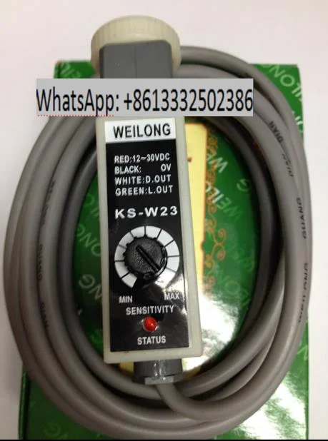 2PCS/ Color Code Sensor KS-W23 (White Light Source) NPN Bag Making Machine Photoelectric Switch Sensor Replace KS-C2W