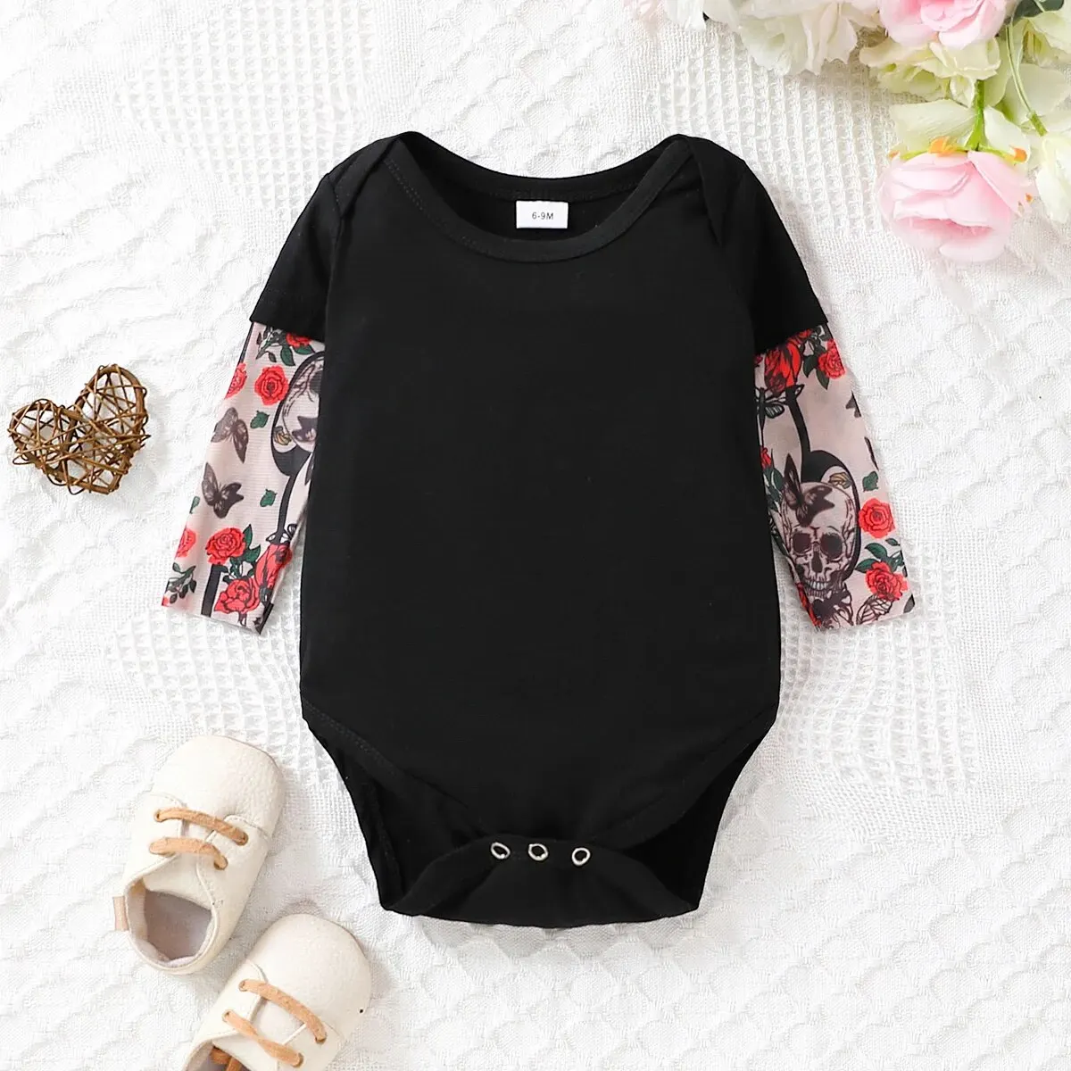 Summer Baby Boy Clothes Bodysuits Fashion Newborn Rompe Fake Two Tattooed Sleeves Cotton Comfy Infant Bodysuit One-Pieces