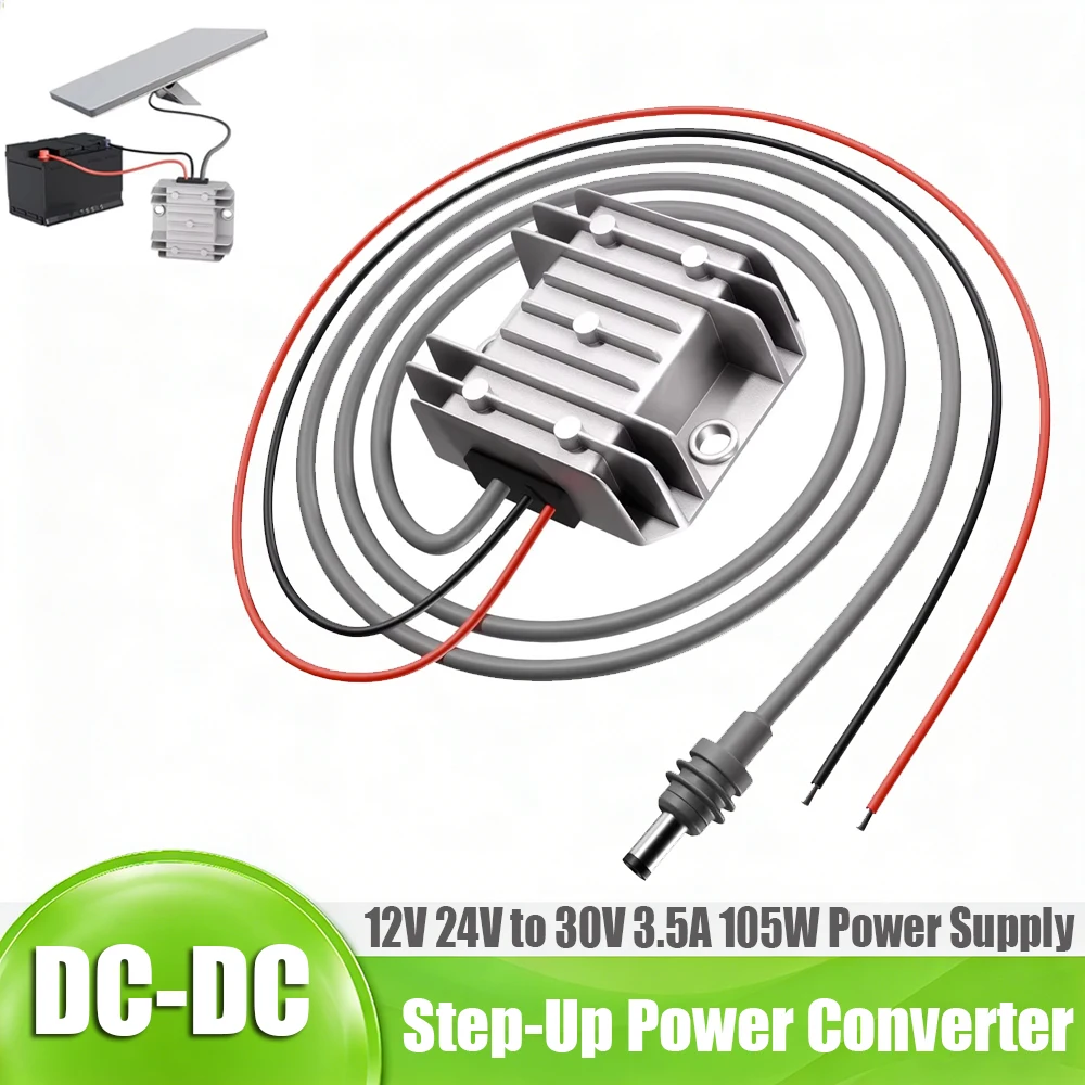 

Преобразователь напряжения DC-DC 12В/24В в 30В 3.5А 105Вт, повышающий, для Starlink Mini, водонепроницаемый, для автодомов, кемпинга и автономного использования