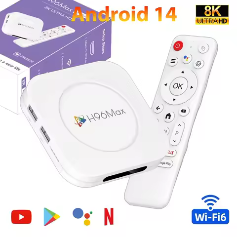 Smart TV Box H96 MAX M1 PLUS Android 14 TV Box Wifi6 Support 4K 8K Video Set Top Box Voice Assistant Media Player 4GB 32GB 128GB