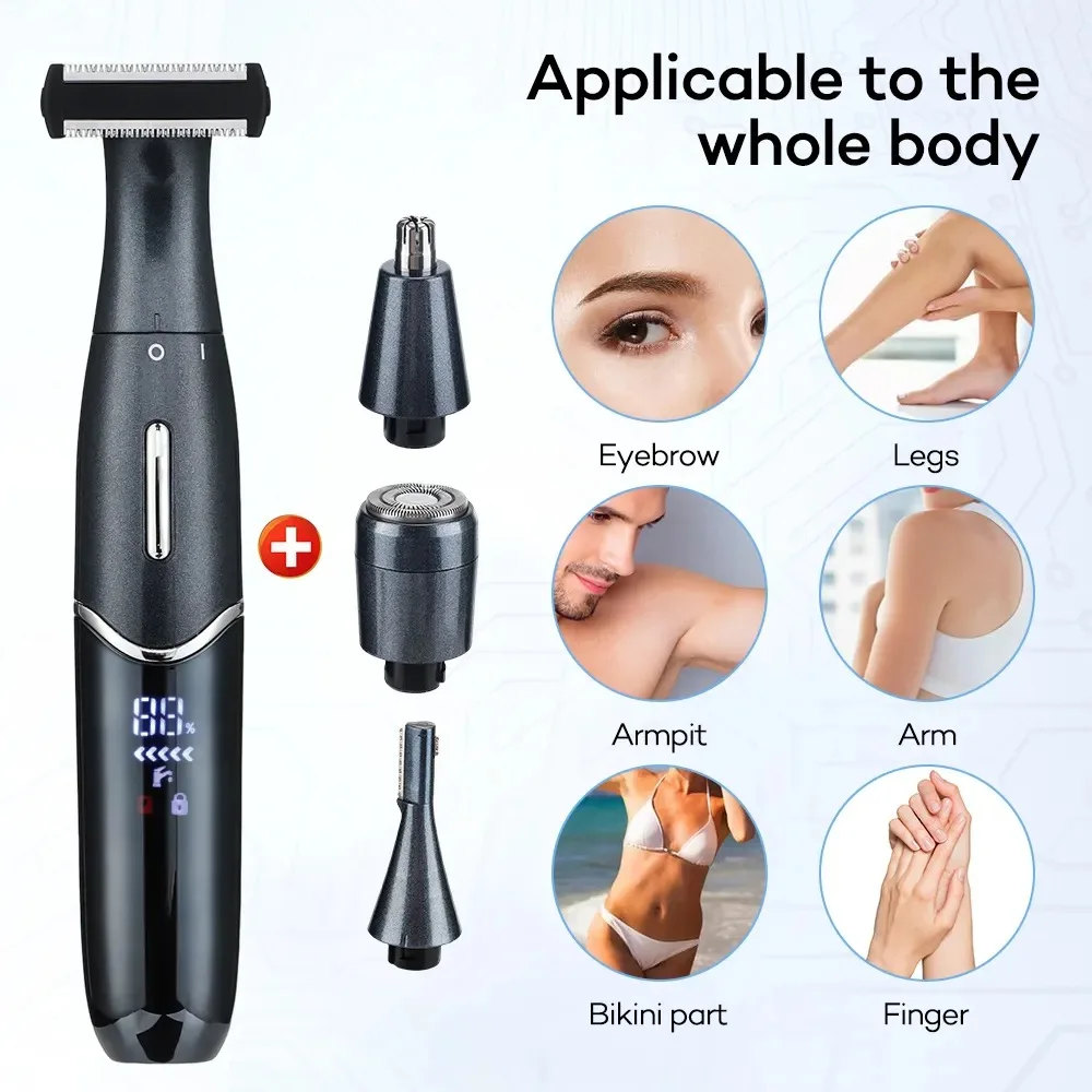 6in1 electric shaver Intimate Areas Haircut Precision Shaver Men Bikini Line Sensitive Razor Balls Eggs Pubic HairShavingTrimmer