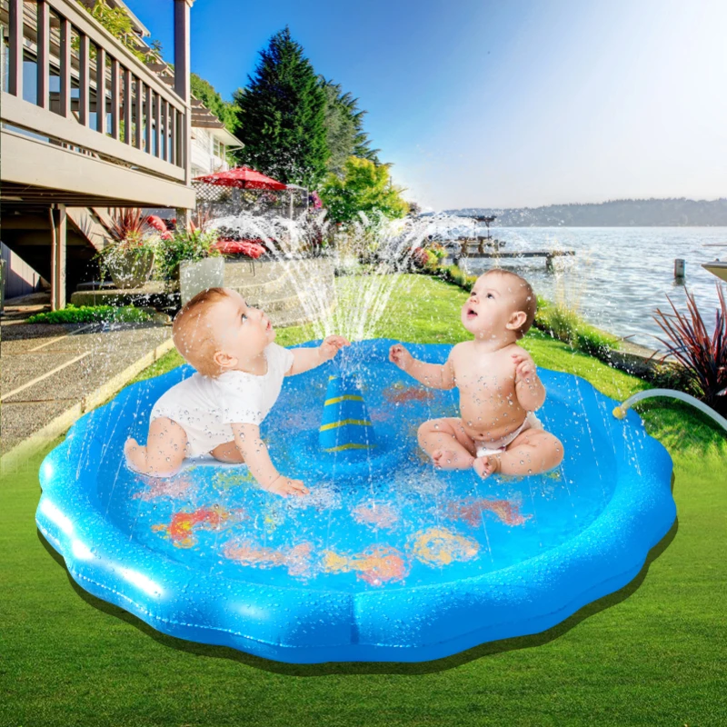 Children\'s Water Playing Equipment in Summer Inflatable Water Spray Pad Outdoor Children\'s Water Spray Game Pad Splash Proof Pad