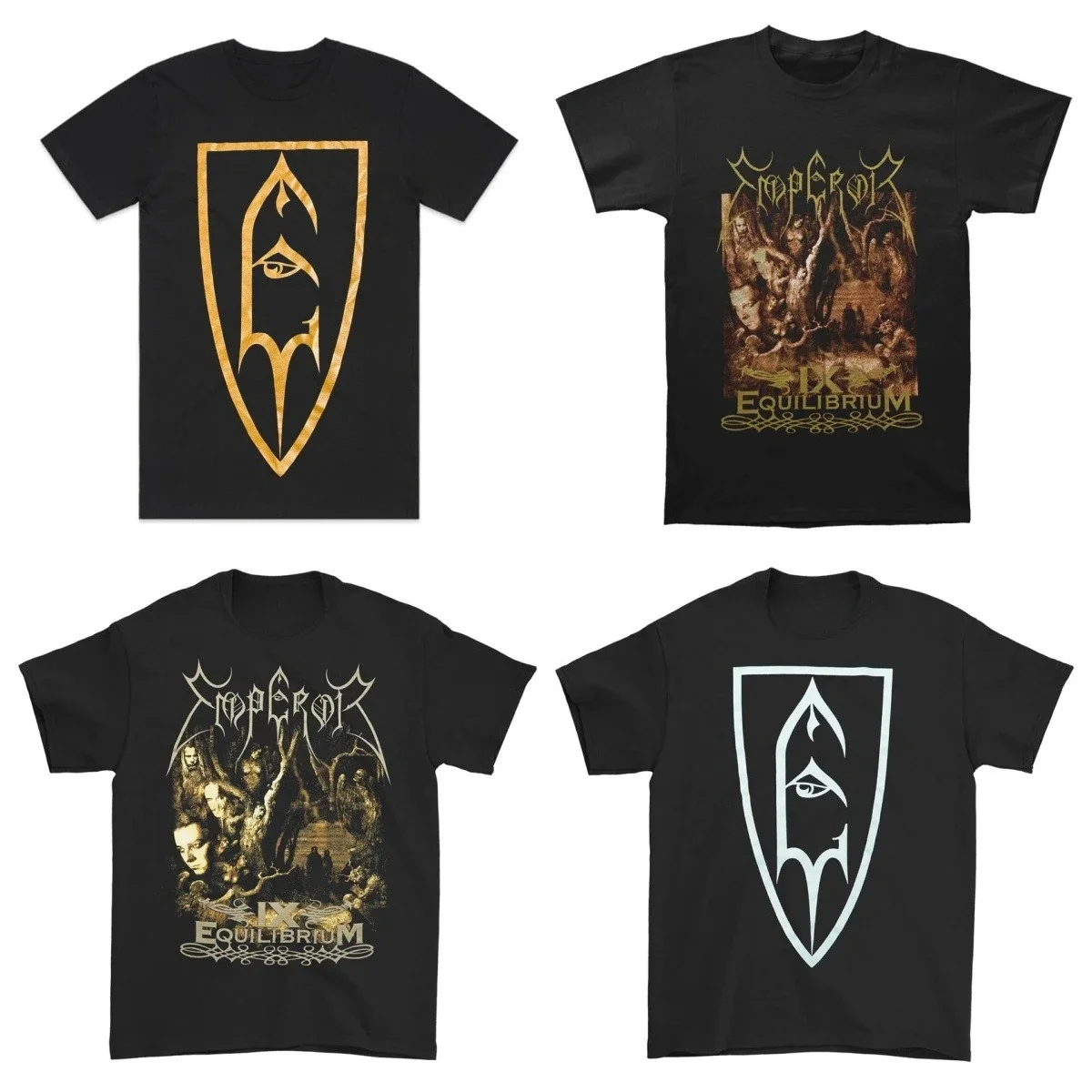 

Unisex Dark Retro 1991 Emperor Print Cotton T-Shirt Comfortable Street Wear Hip-Hop Loose Top for Black Metal Rock Fans