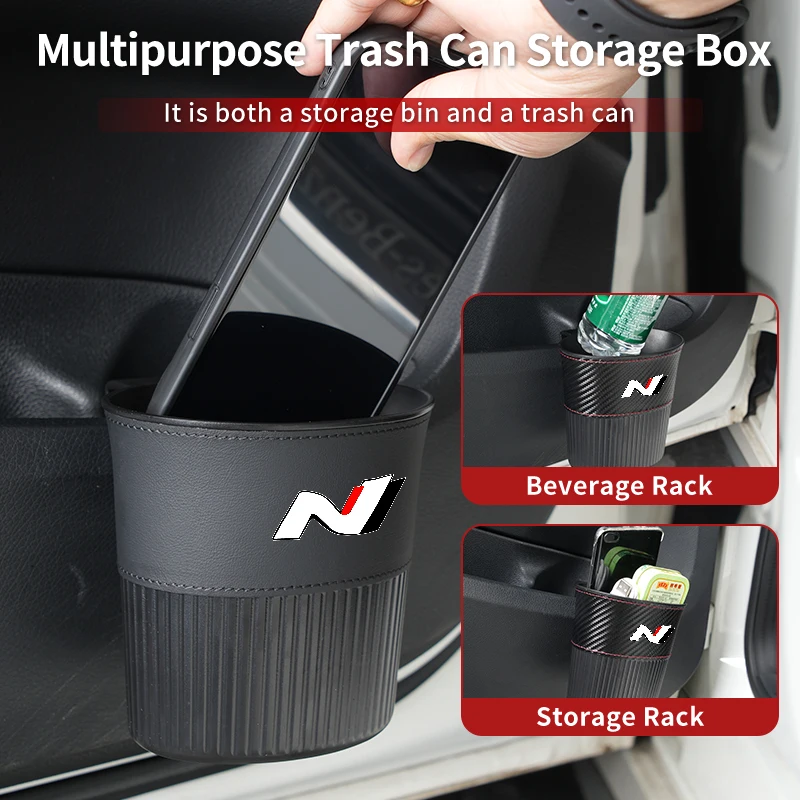 Cubo de basura para coche, cubo de basura colgante para puerta lateral, caja de almacenamiento ABS, accesorios para Hyundai I30 I20 IX35 I40 Tucson Getz Veloster Kona Ela