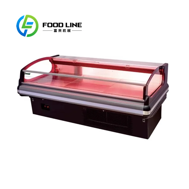 Commercial Deli Display Freezer Fresh Meat Showcase Cooler Commercial Refrigeration Equipment