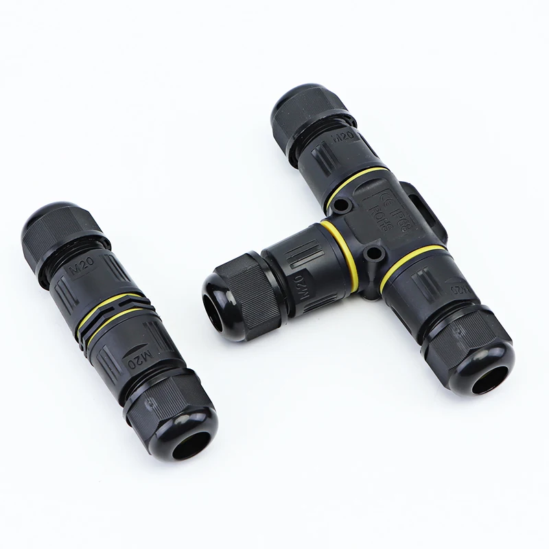 Mini IP68 waterproof connector solderless outdoor wire and cable waterproof connector straight through three-way LED adapter wir