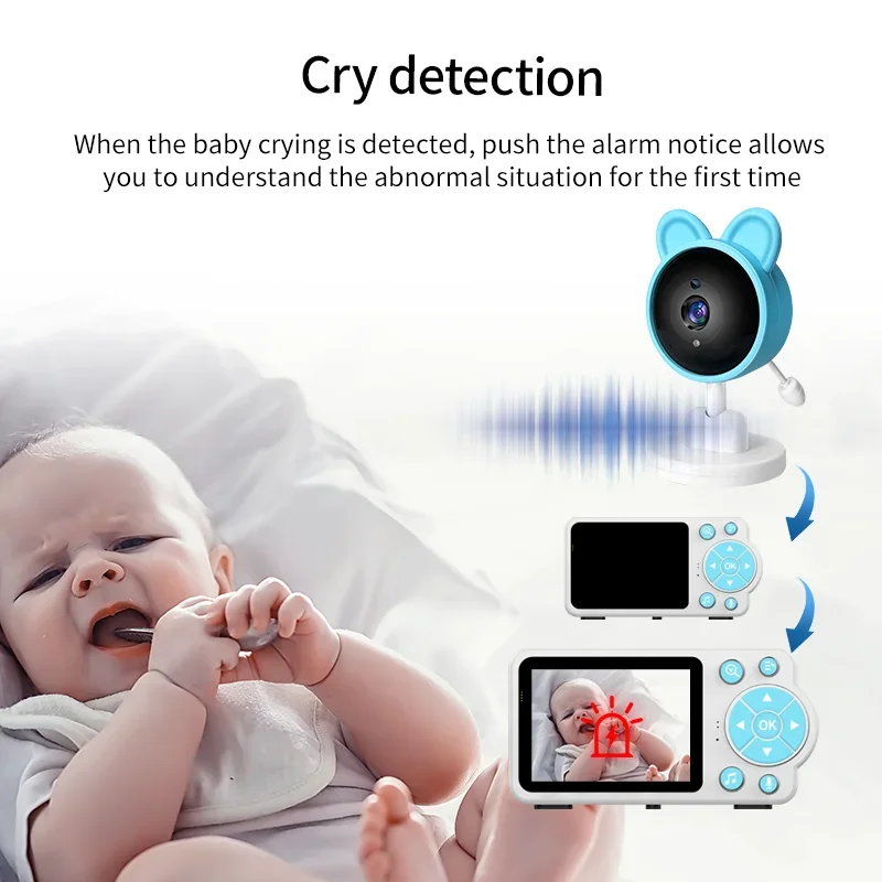 C3-A 2.8 Inch Video Baby Monitor with Digital 4x Zoom Infrared Night Vision Security Camera Two Way Nanny Safety Babysitter