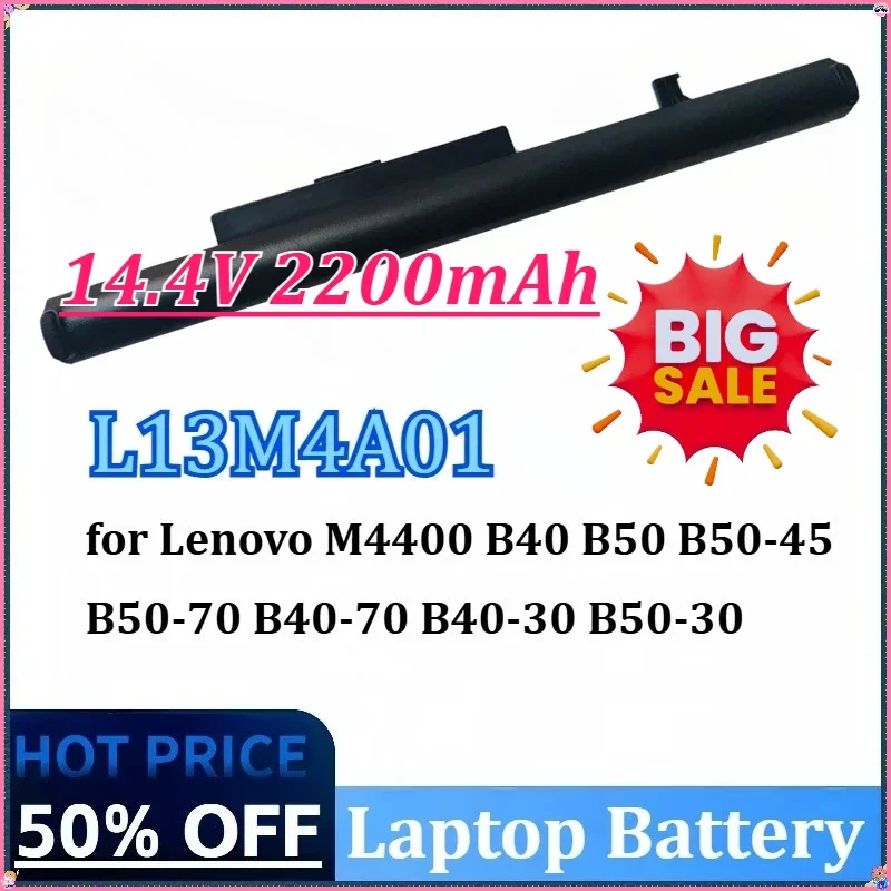 14.4V 2200mAh L13M4A01 L13L4A01 L13S4A01 Laptop Battery Replacement for Lenovo M4400 B40 B50 B40-70 B40-30 B50-45 B50-70 B50-30