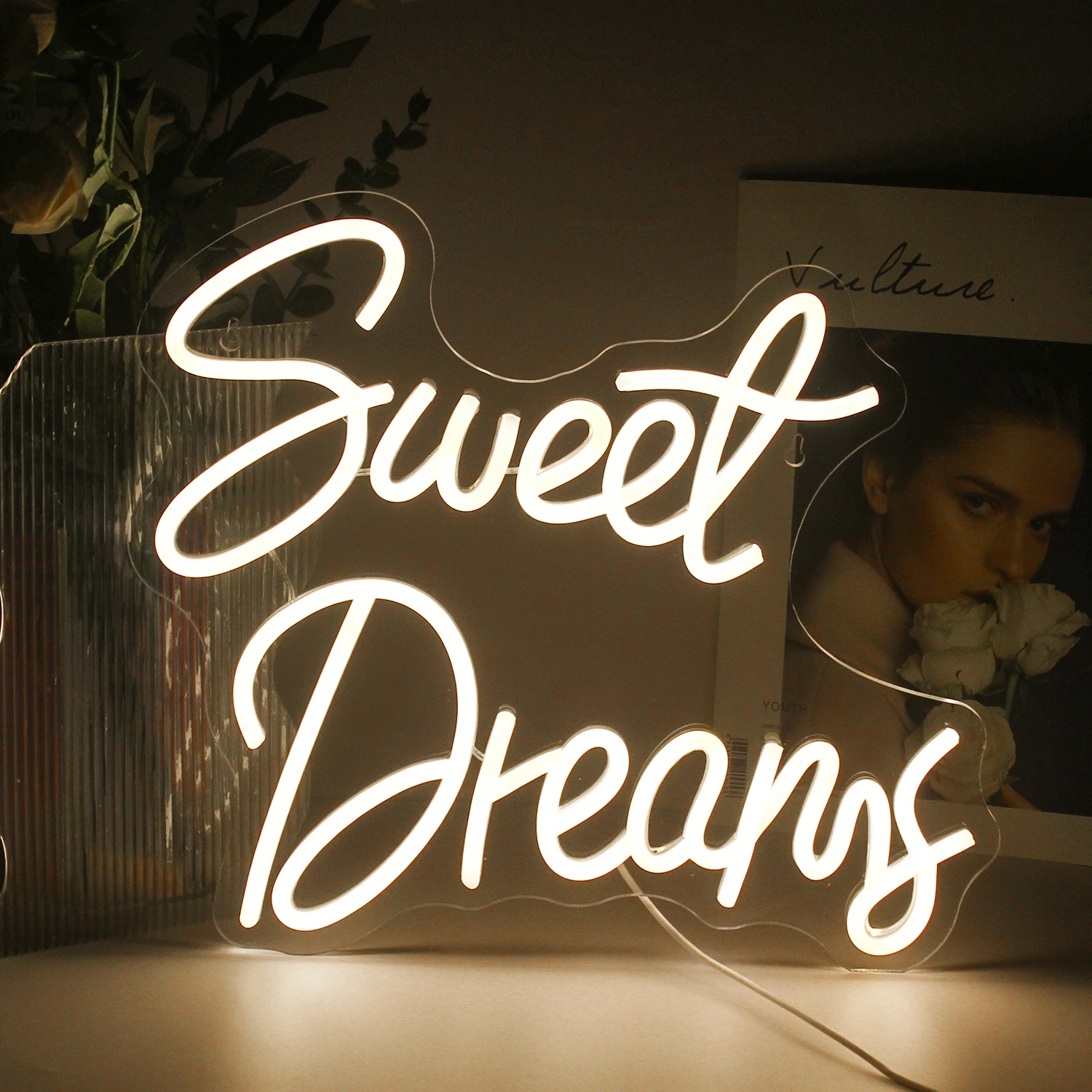 Sweet Dreams Neon Sign LED Lights Aesthetic Room Decoration For Home Bar Birthday Party Bedroom USB Powered Art Letter Wall Lamp