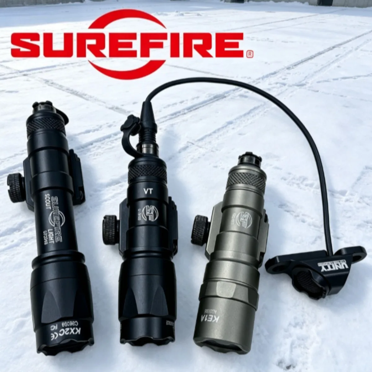 Tactical SureFire M300B M300C M600B M600C Flashlight with UNIT Lite Remote Pressure Switch and Tail Cap Switch Fits 20mm Rail