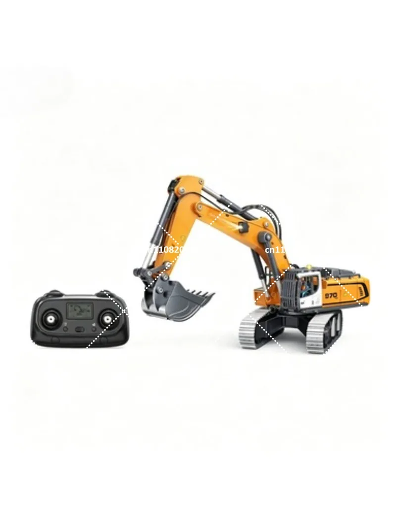 Mini 1/50 970 Electric RC Excavator Model with Lighting System, Desktop Toy