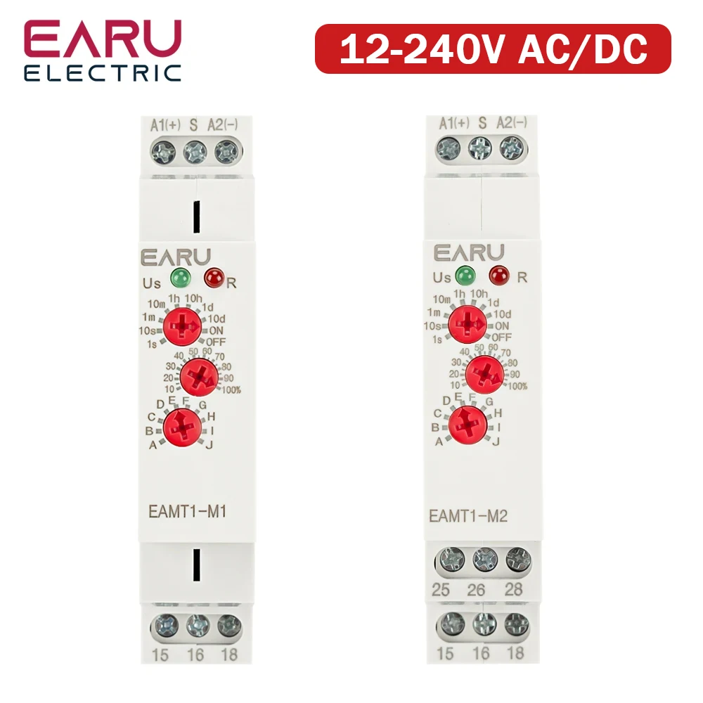 1PCS 16A Multifunction Type 0.1 Second -10 Days Timer Relay with 10 Function Choices AC DC 12V-240V 250VAC Time Relay Din Rail