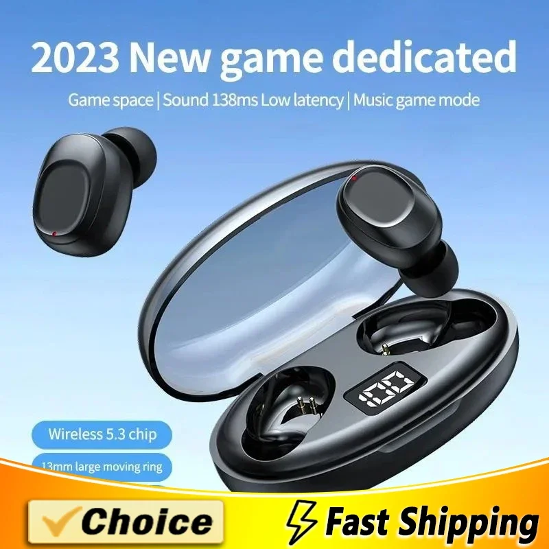 

Wireless Gaming Headphone Noise Canceling Bluetooth-Compatible Earphones Touch Control LED Digital Display Stereo Sport Earbuds