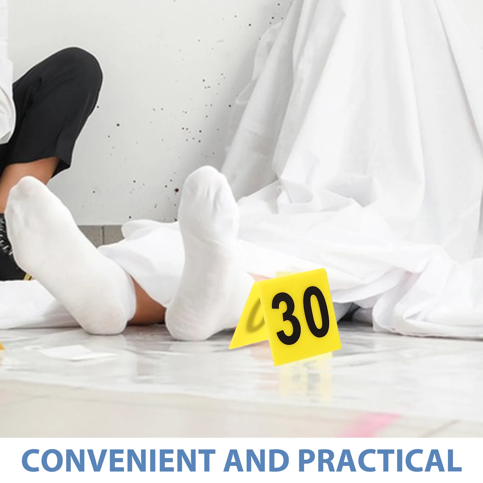 

10 pcs Detective Clue Table Signs Bright Acrylic Triangle Number Markers For Crime Scene Evidence Party Decorations